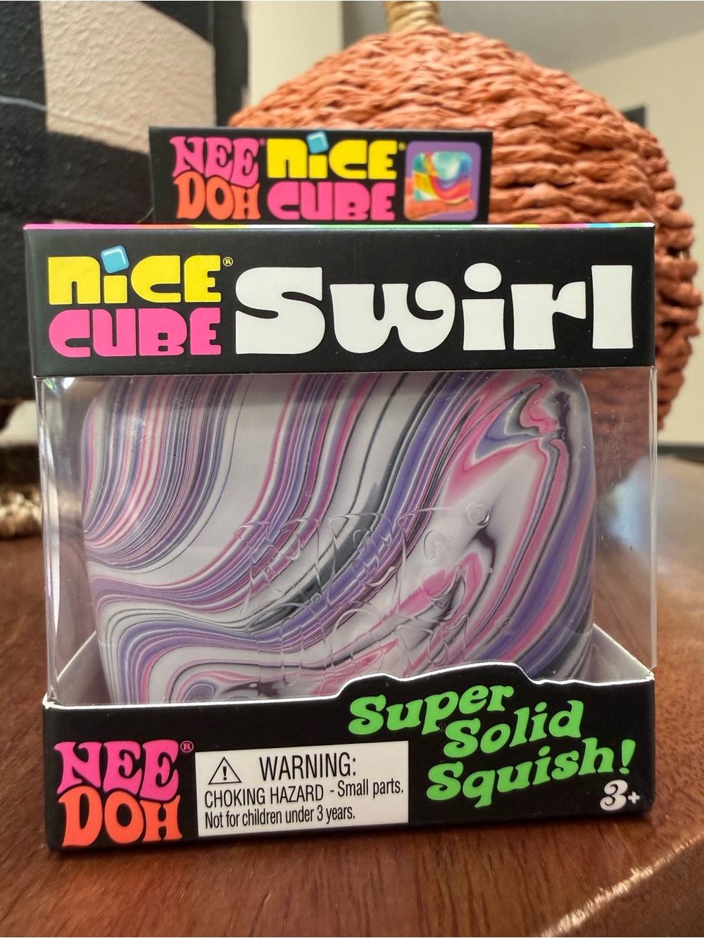 Nee Doh Nice Cube Swirl - Pink & Purple Super Solid Squish
